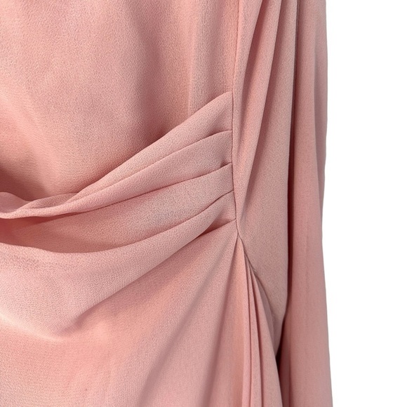 MAY QUEEN COUTURE DRESS GOWN SIZE 14  NUDE PINK V-NECK FLOWY A-LINE PRINCESS - Picture 14 of 16
